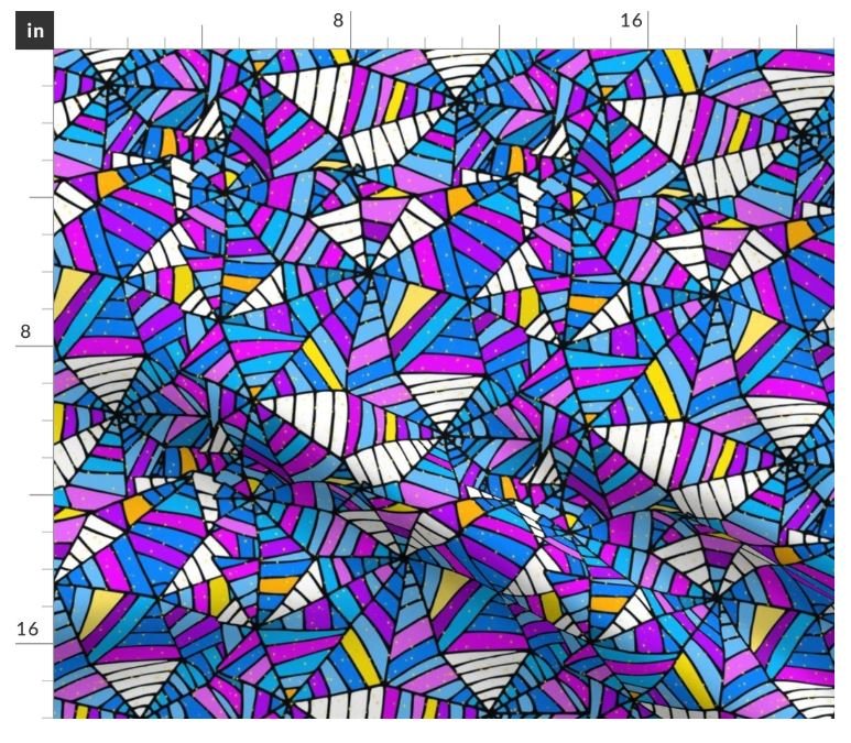 Wednesday SPiderweb Window with White with Sparkles