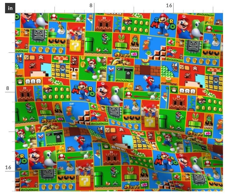 Mario Blocks Mossy Grove Cloth