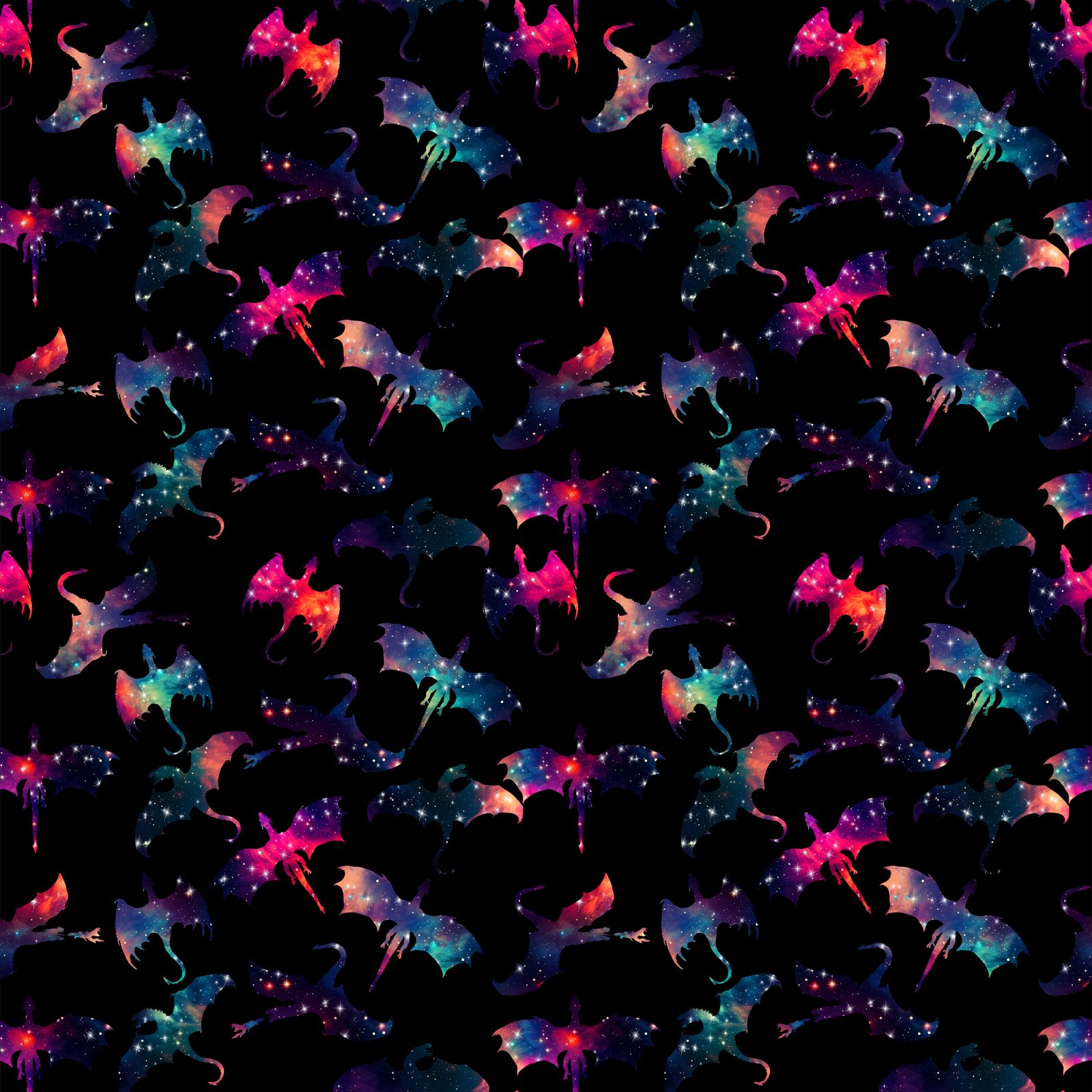 Galaxy Dragons on Black