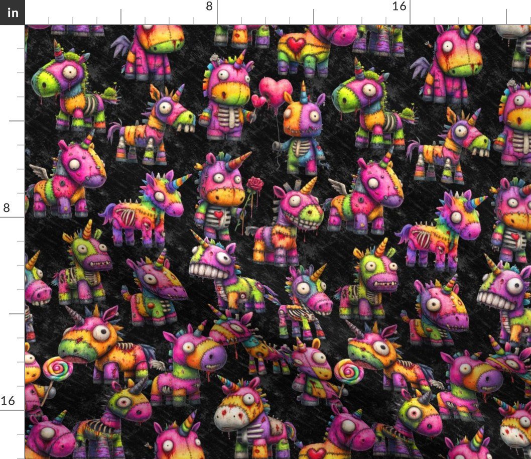 Zombie Ragdoll Unicorns Black Grunge HS