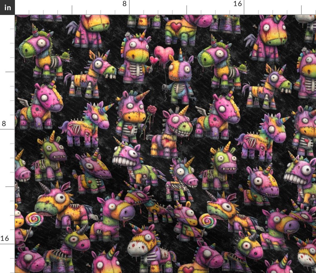 Zombie Ragdoll Unicorns Black Grunge
