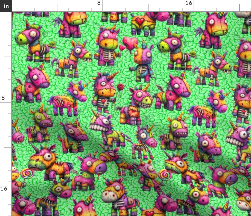 Zombie Ragdoll Unicorns Green Brain HS