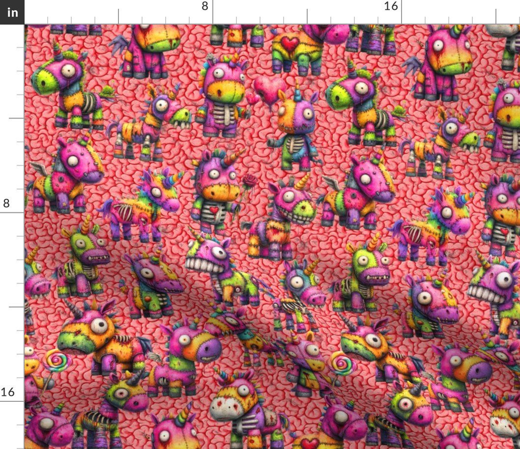 Zombie Ragdoll Unicorns Pink Brain HS
