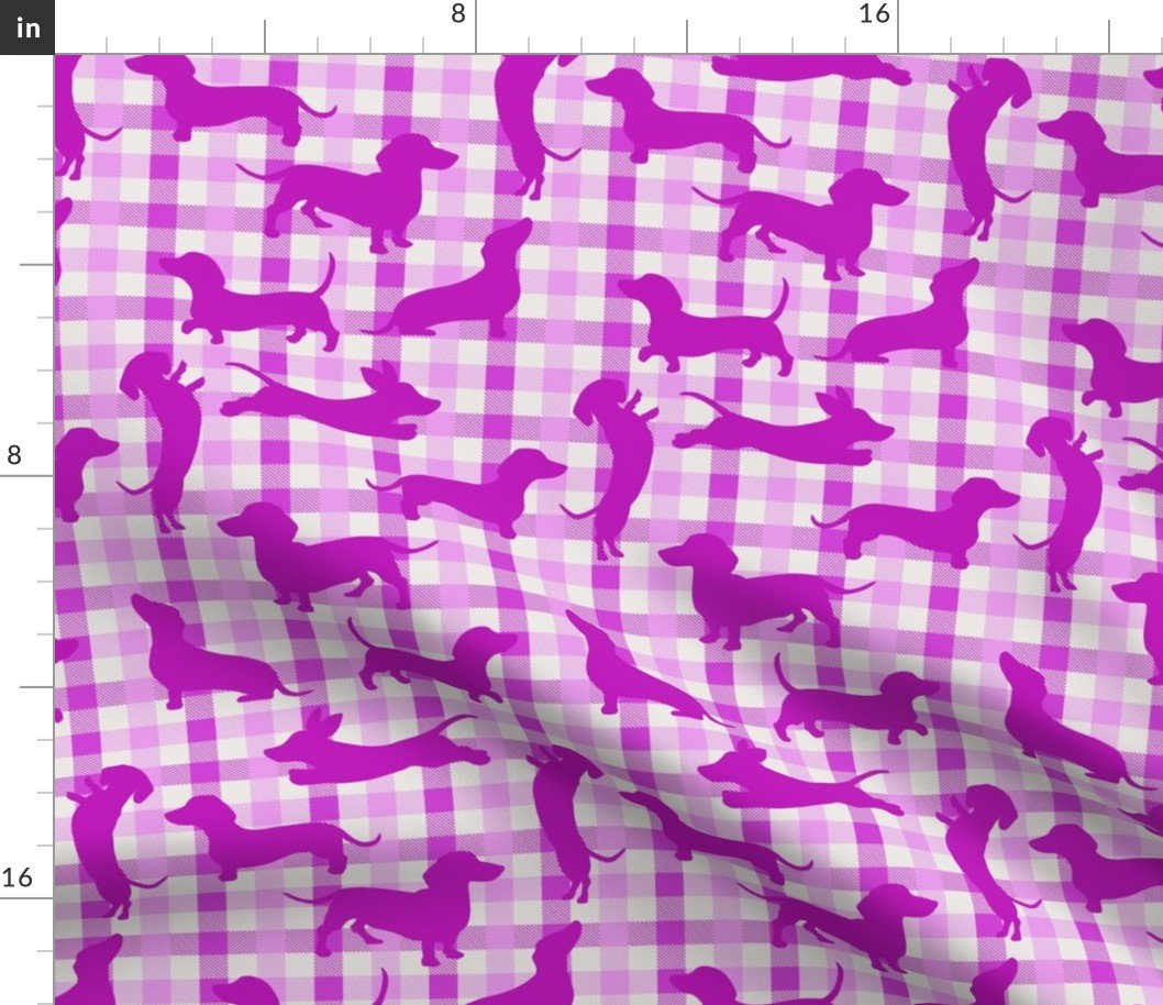 Dachshund Silh Pink Pups