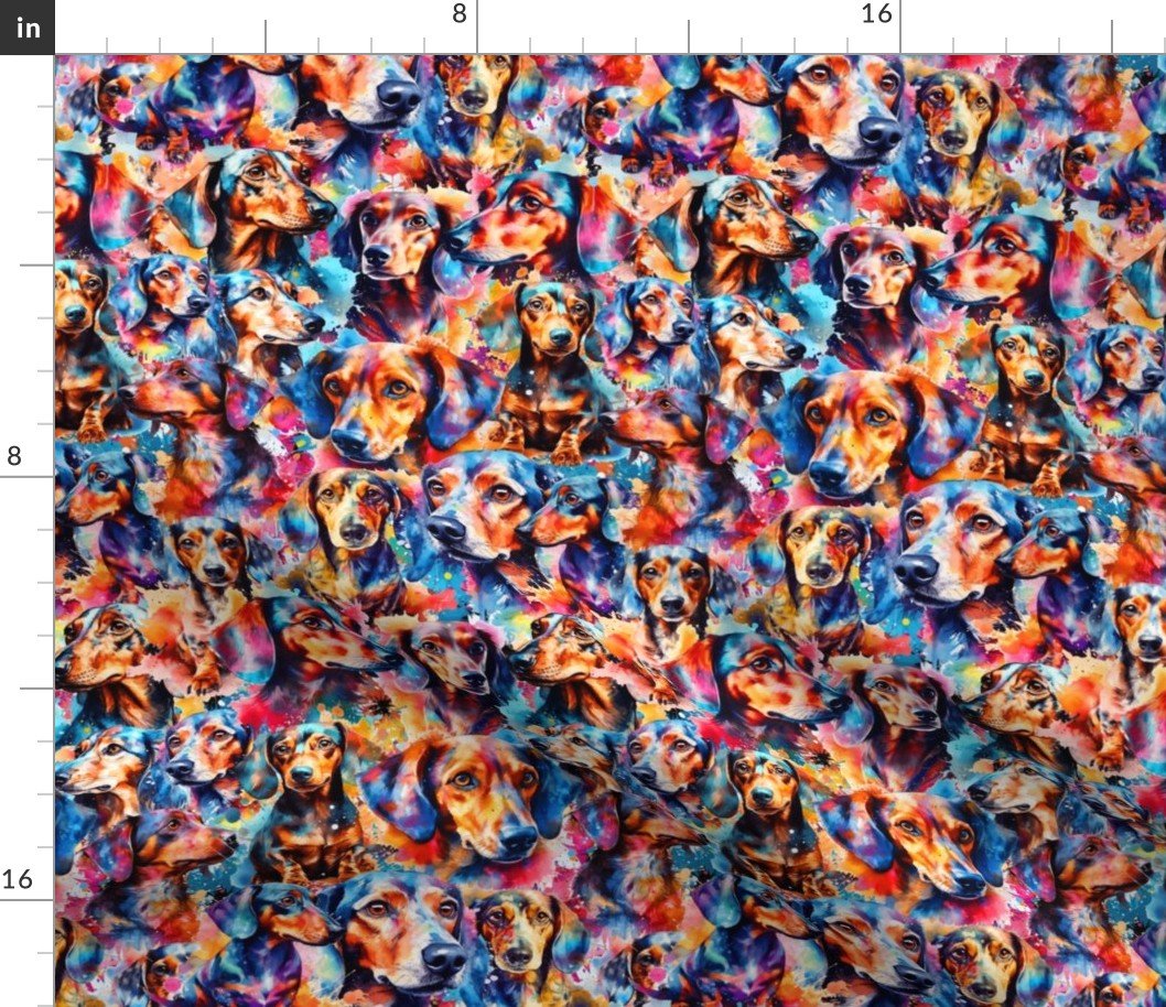 Paint Splatter Dachshund HS