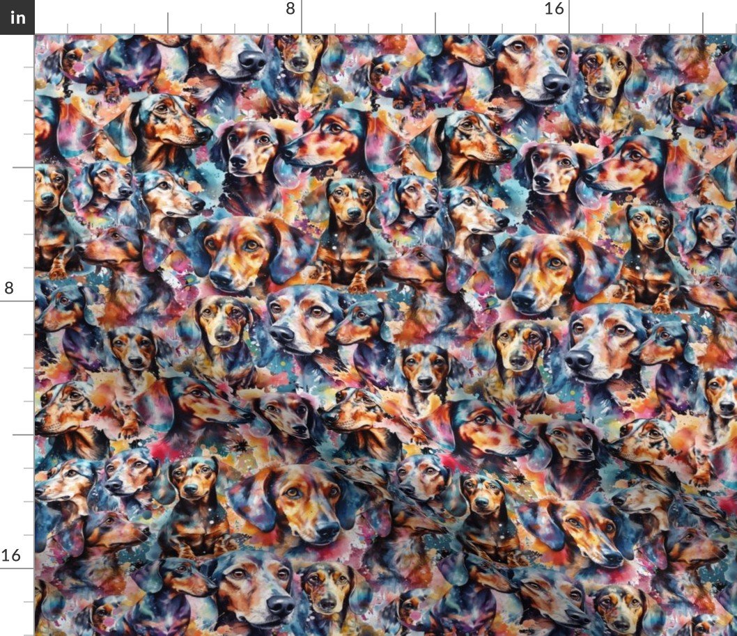 Paint Splatter Dachshund