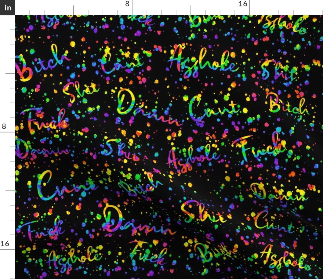 Short Swear Words Spaced Splatter 1