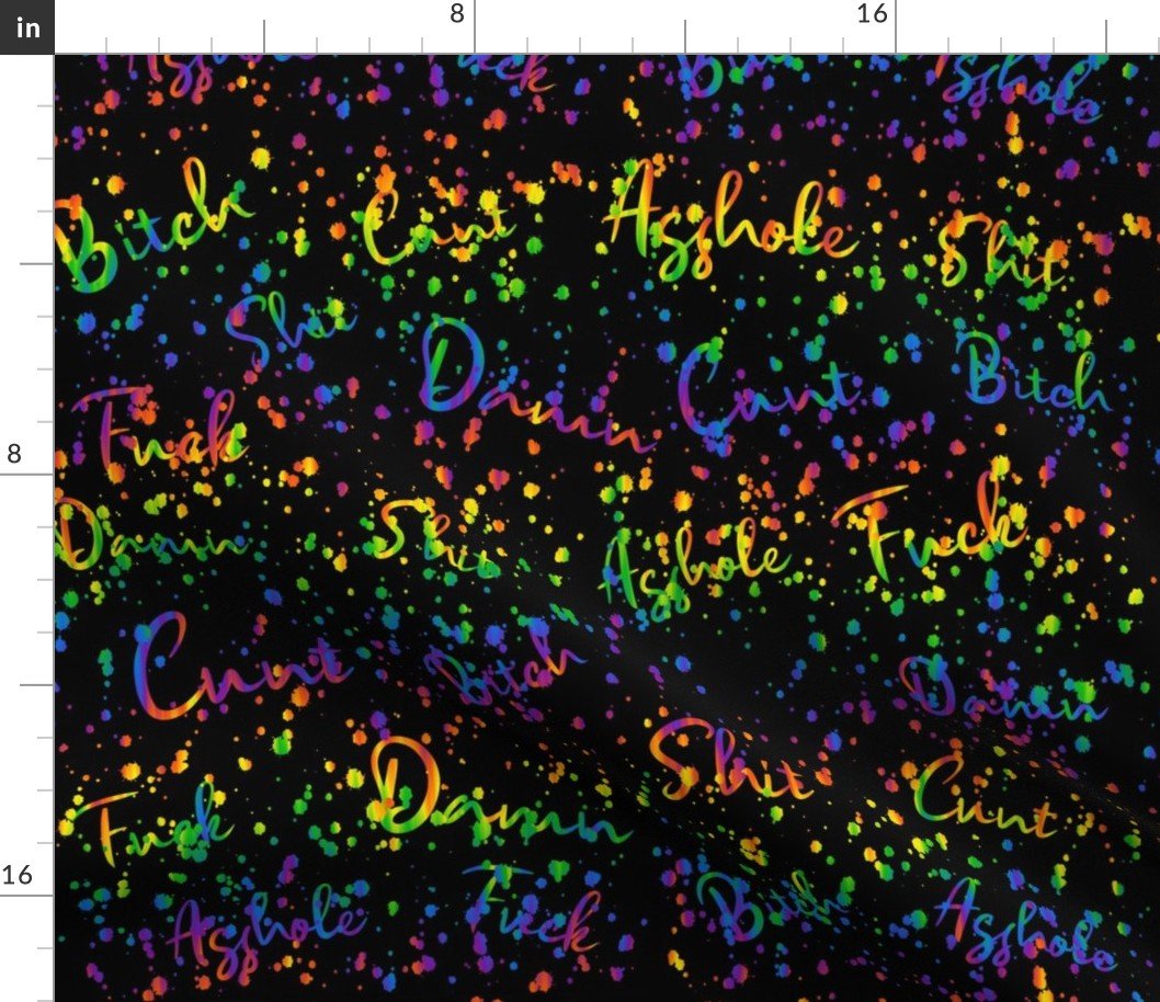 Short Swear Words Spaced Splatter 2