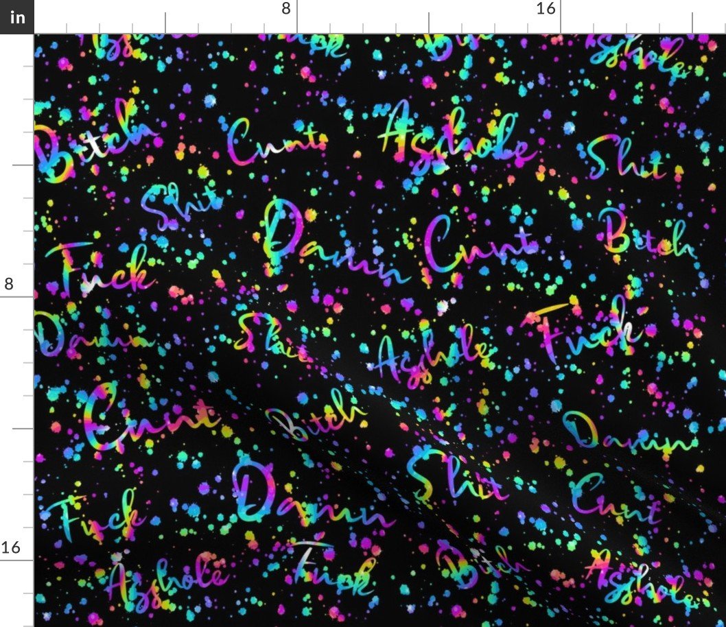 Short Swear Words Spaced Splatter