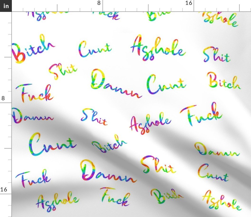Short Swear Words Spaced White 1
