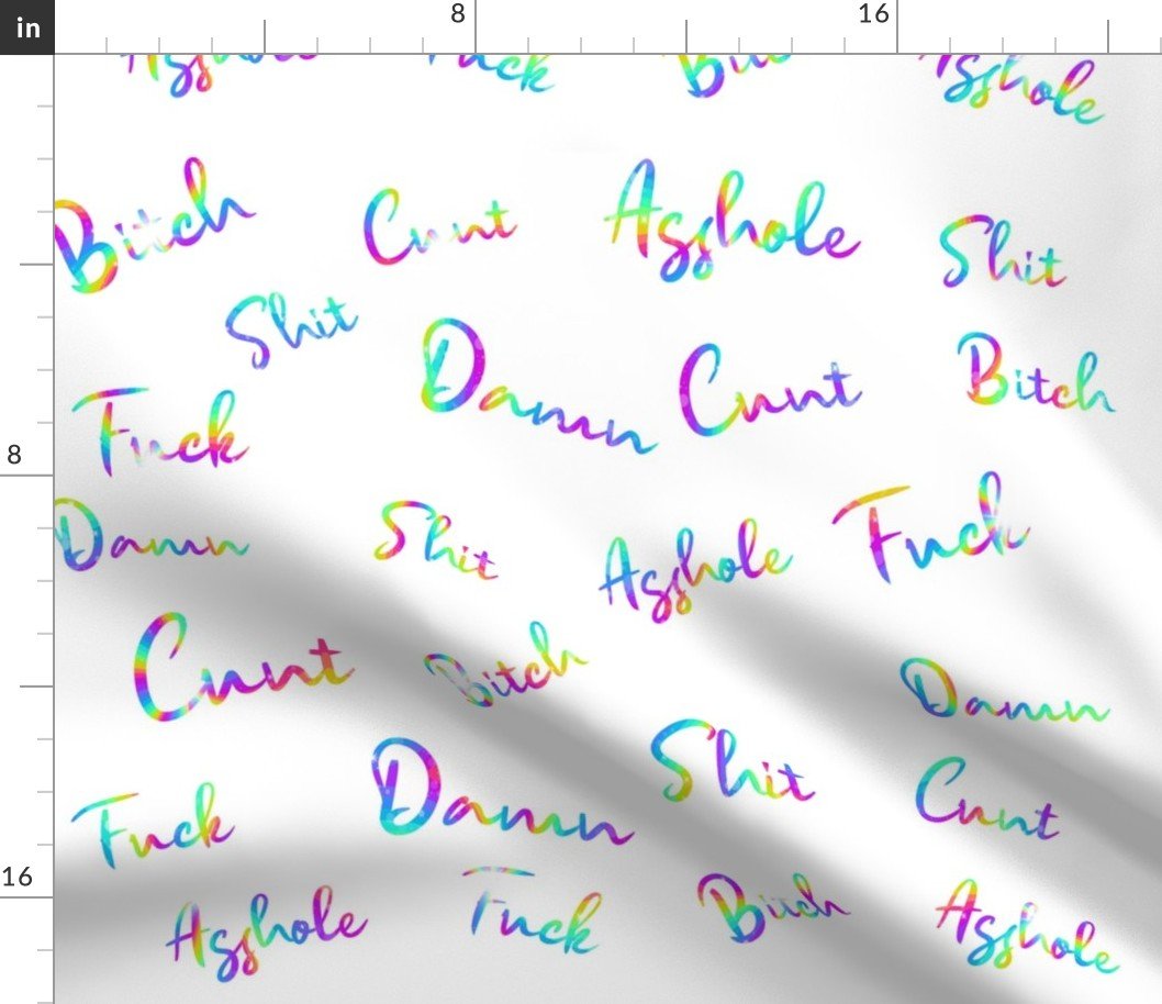 Short Swear Words Spaced White