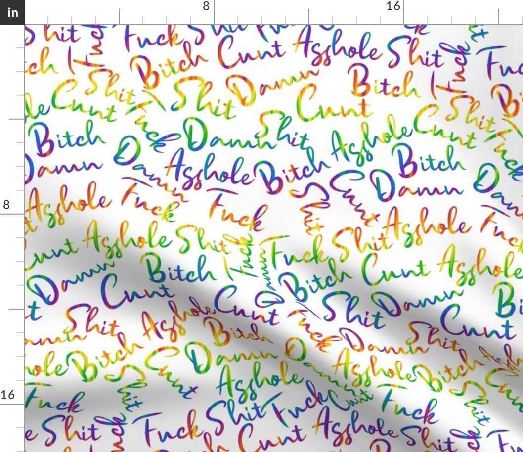 Swear Words Squished RB 2 White