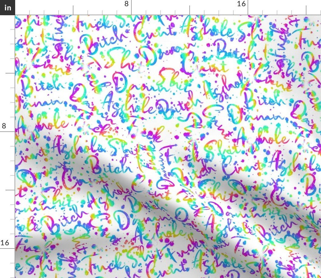 Swear Words Squished RB 3 White Splatter